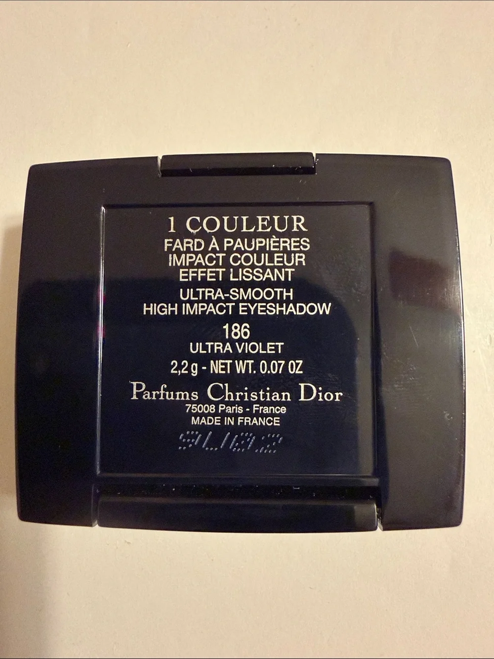 Christian Dior France Ultra Smooth High Impact Eyeshadow 186 Ultra Violet 2.2g